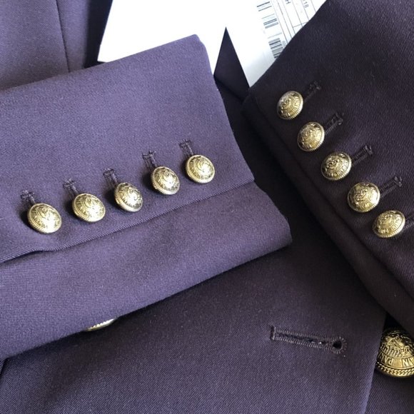 NWT BALMAIN Brown Grain De Poudre 8-Button Jacket - Picture 15 of 16